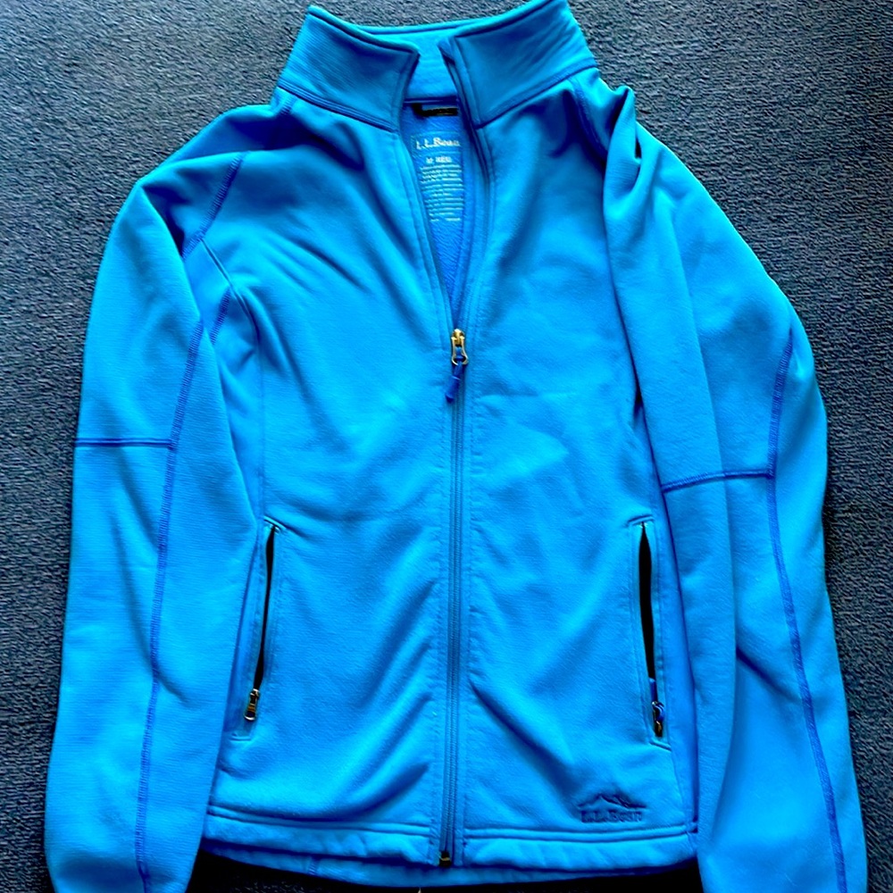 LL BEAN Women’s M Reg Light Blue 3/4 Zip Pullover